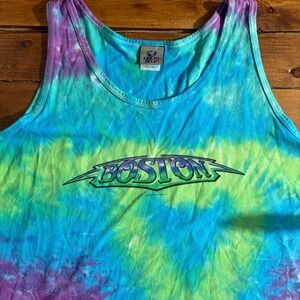 Vtg Boston Band Muscle Shirt Mens 2X Liquid Blue Tie Dye Tank T 2003 Concert Tee